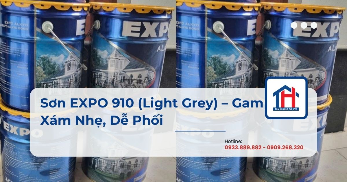 Sơn EXPO 910 (Light Grey) – Gam Xám Nhẹ, Dễ Phối